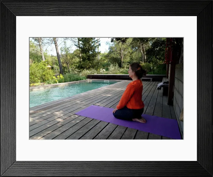 Framed Print : Woman practicing Yoga outdoors Framed Print : Woman practicing Yoga outdoors