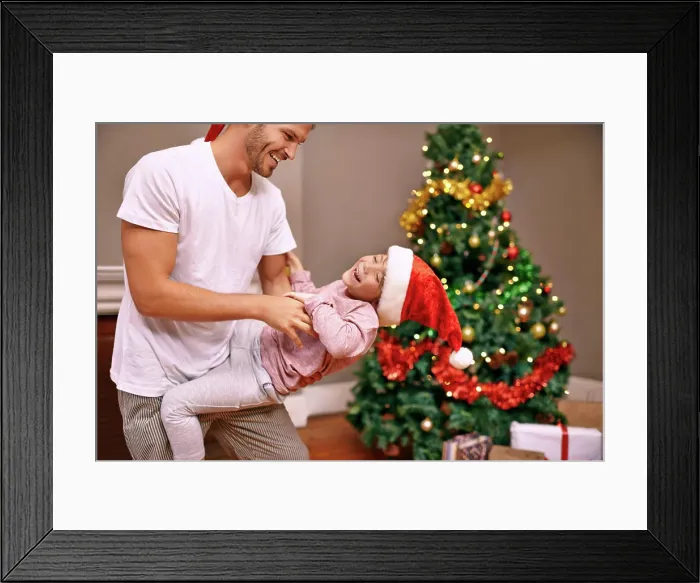 Framed Print : Father, son and laughing with bonding on christmas for celebration Framed Print : Father, son and laughing with bonding on christmas for celebration