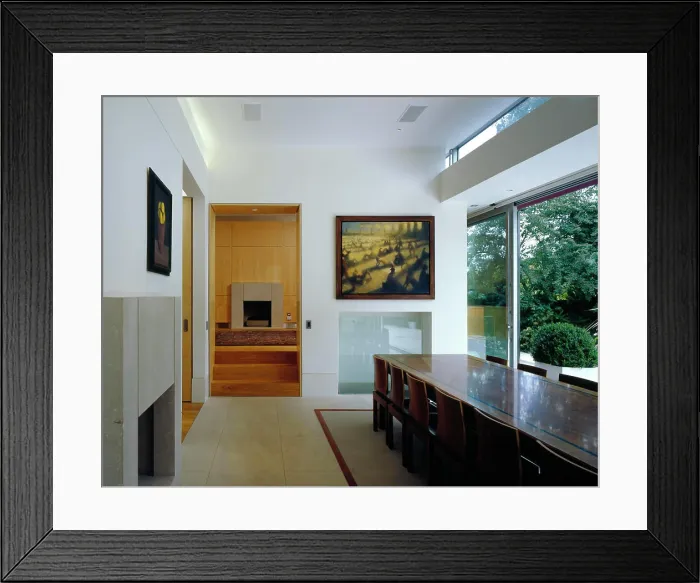 Framed Print : private house view of the dining room Framed Print : private house view of the dining room