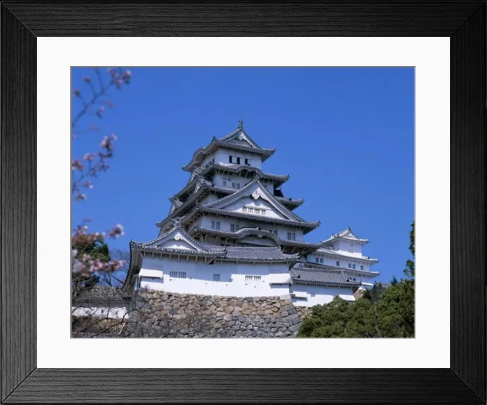 Framed Print : Low angle view of the Main Tower, Himeji Castle, Himeji, Honshu, Japan