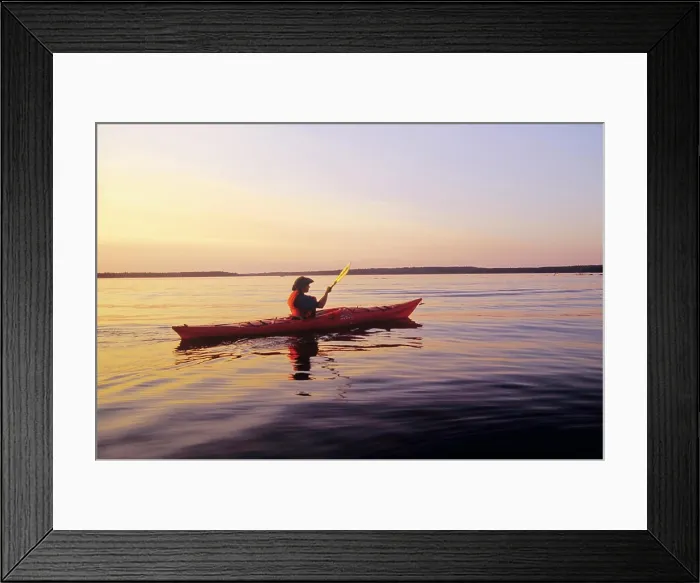 Framed Print : Kayaking, Nutimik Lake, Whiteshell Provincial Park, Manitoba, Canada