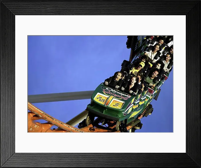 Framed Print : Roller coaster funfair ride, Oktoberfest, Munich, Upper Bavaria, Germany, Europe