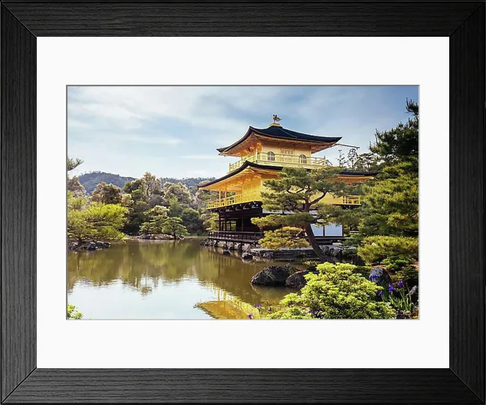 Framed Print : The world famous Kinkakuji Temple (The Golden Pavilion) in Kyoto, Japan, Asia Framed Print : The world famous Kinkakuji Temple (The Golden Pavilion) in Kyoto, Japan, Asia