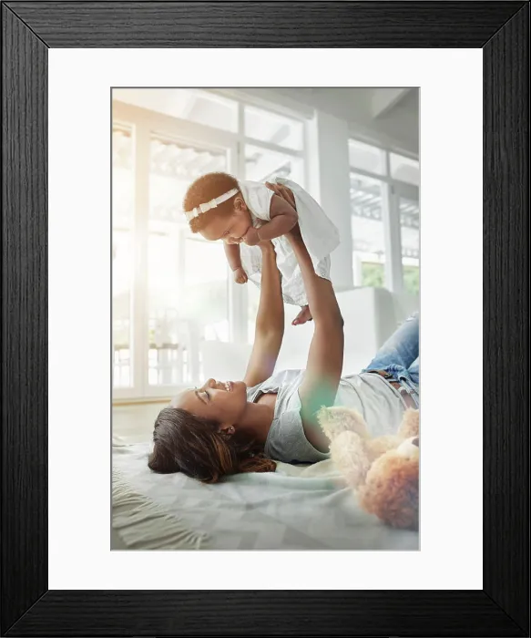 Framed Print : Happy black woman, baby and playing on floor with love Framed Print : Happy black woman, baby and playing on floor with love