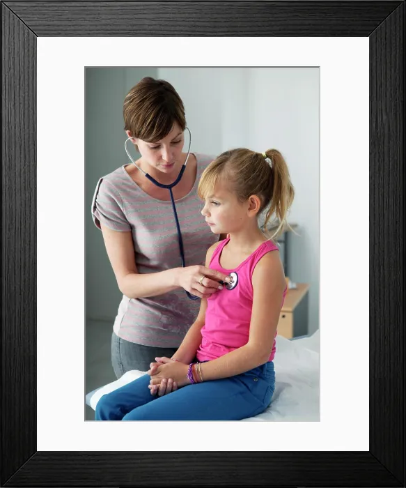 Framed Print : Auscultation, child Framed Print : Auscultation, child