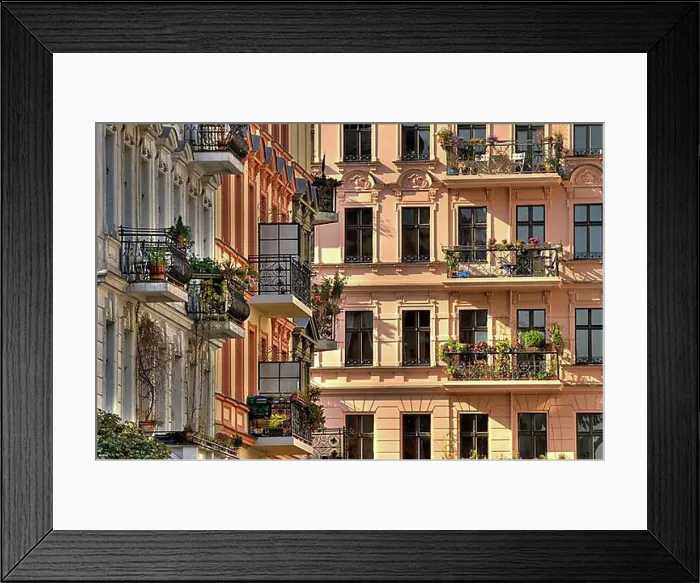 Framed Print : Balconies and picturesque old buildings on Chamissoplatz square Framed Print : Balconies and picturesque old buildings on Chamissoplatz square
