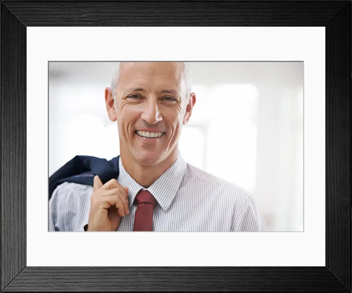 Framed Print : Smile, portrait and mature businessman at startup
