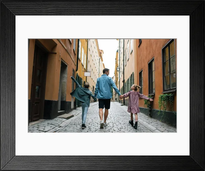 Framed Print : family enjoying the Gamla Stan, Stockholm sightseeing Framed Print : family enjoying the Gamla Stan, Stockholm sightseeing