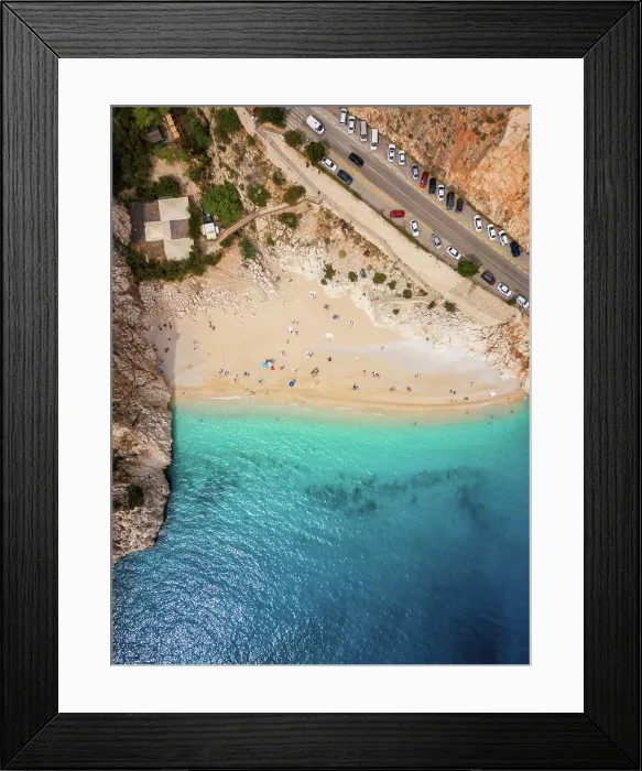 Framed Print : Aerial drone view of Kaputas beach with turquoise water Framed Print : Aerial drone view of Kaputas beach with turquoise water