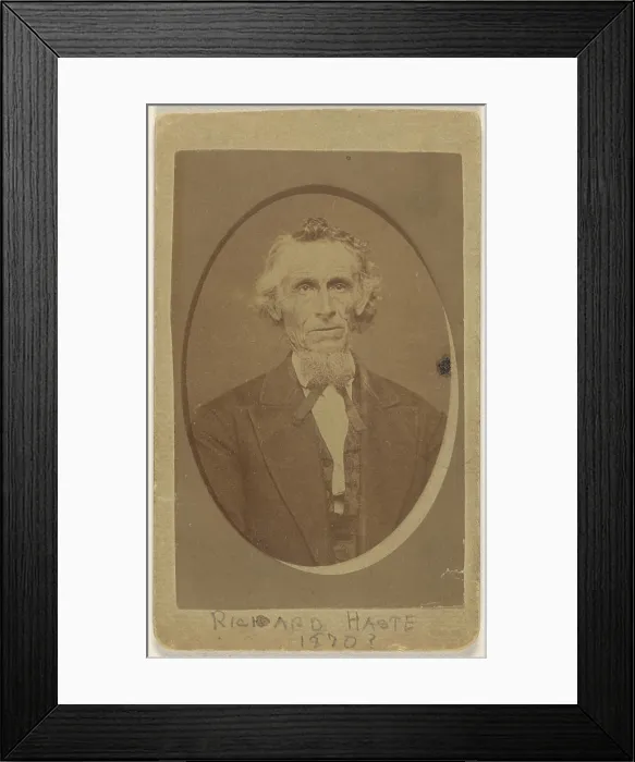Framed Print : Richard Haste 1870; T. Rich (American, active Waupaca, Wisconsin 1860s - 1870s); about 1870; Albumen silver print