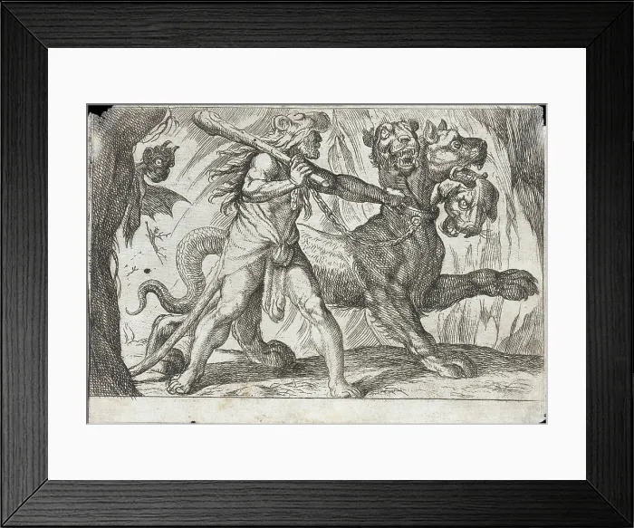 Framed Print : Hercules and Cerberus. Nicolo Van Aelst (Flanders) Framed Print : Hercules and Cerberus. Nicolo Van Aelst (Flanders)