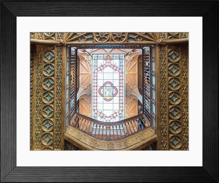 Framed Print : Portugal, Porto, Livraria Lello ornate ceiling Framed Print : Portugal, Porto, Livraria Lello ornate ceiling