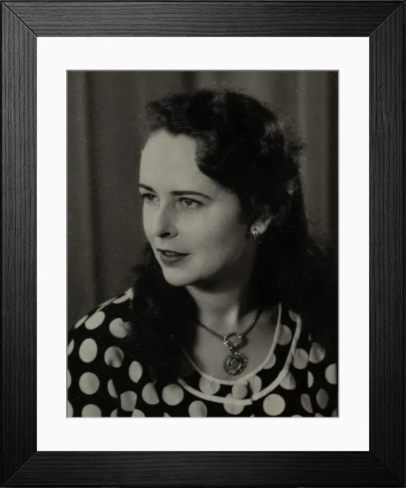 Framed Print : Rome, Italy may 1964: Studio portrait capturing a sophisticated woman wearing a stylish polka dot dress