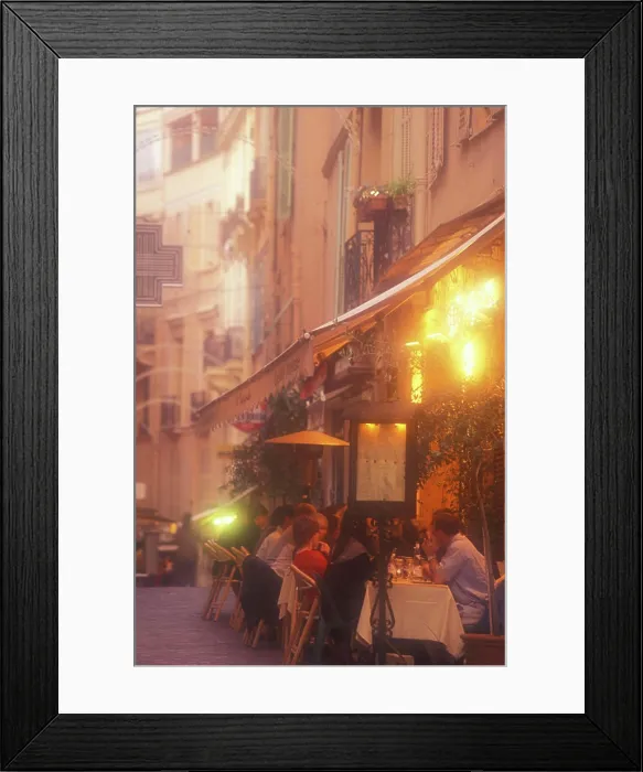Framed Print : Monaco. Evening dining inside old city