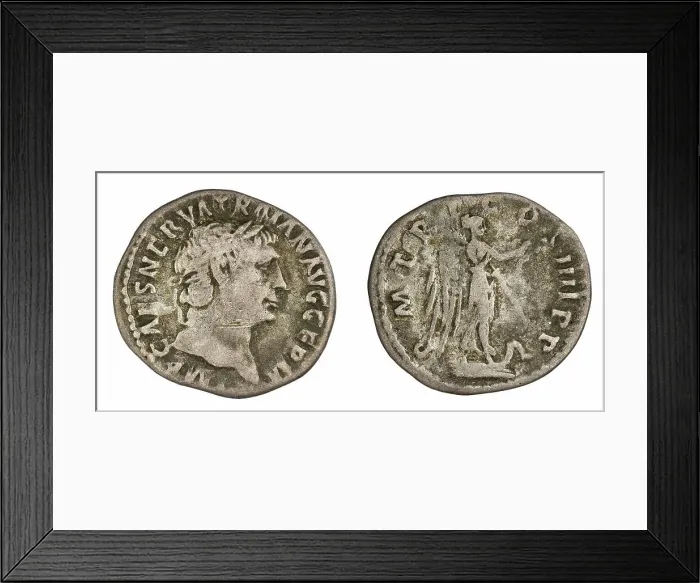 Framed Print : denarius. Trajan (cesarz rzymski ; 98-117), issuer Framed Print : denarius. Trajan (cesarz rzymski ; 98-117), issuer