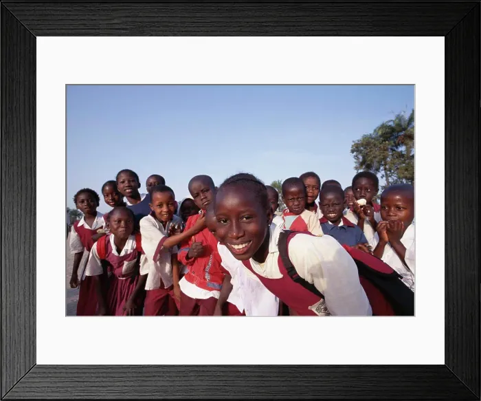 Framed Print : Portrait of school children, Banjul, Gambia Framed Print : Portrait of school children, Banjul, Gambia