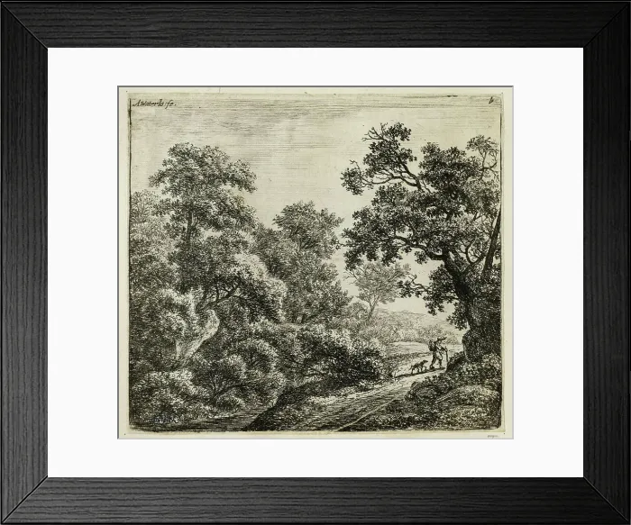 Framed Print : The traveler and his dog (Hollstein 60) Anthonie Waterloo (1609-1690) Framed Print : The traveler and his dog (Hollstein 60) Anthonie Waterloo (1609-1690)