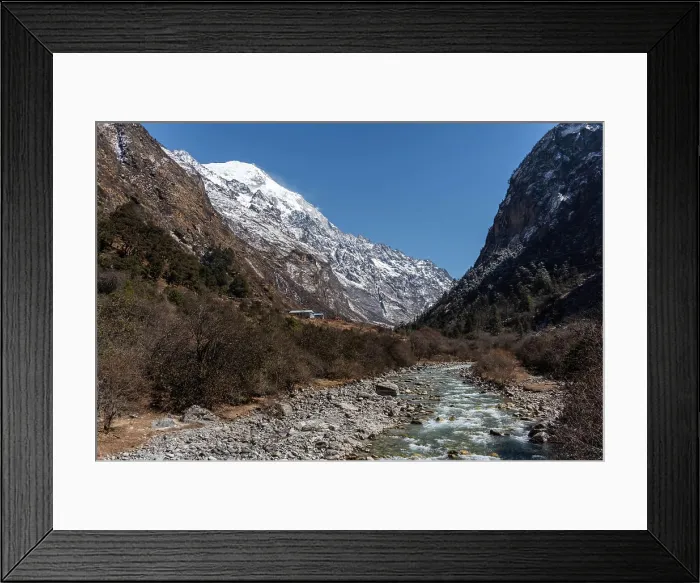 Framed Print : Langtang Khola River meandering through the Valley Framed Print : Langtang Khola River meandering through the Valley
