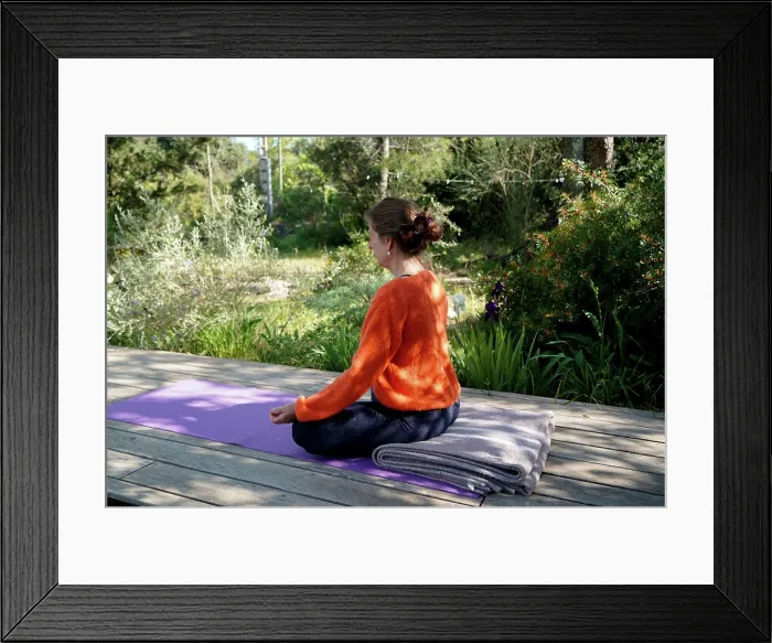 Framed Print : Woman practicing Yoga outdoors Framed Print : Woman practicing Yoga outdoors