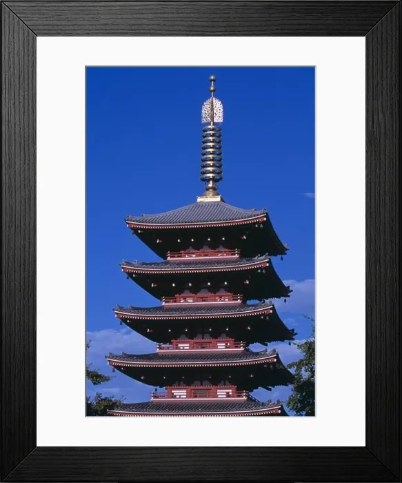 Framed Print : Japan, Honshu, Tokyo, Asakusa. Senso Ji Temple. View Of The Five Storey Pagoda Framed Print : Japan, Honshu, Tokyo, Asakusa. Senso Ji Temple. View Of The Five Storey Pagoda