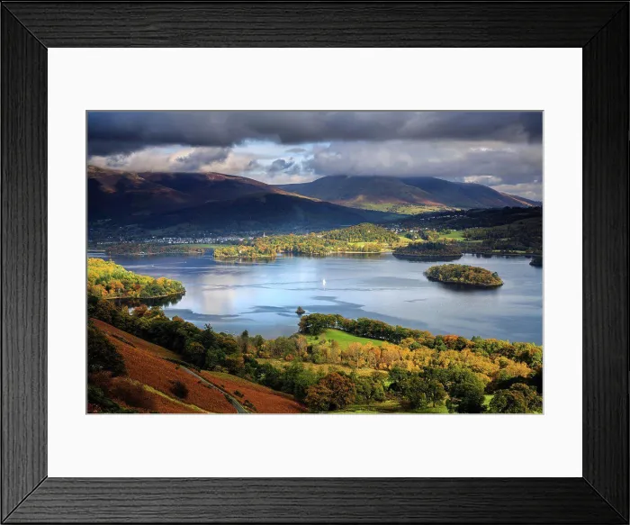 Framed Print : England, Cumbria, Keswick. View over Derwent Water from Cat Bells near Keswick Framed Print : England, Cumbria, Keswick. View over Derwent Water from Cat Bells near Keswick