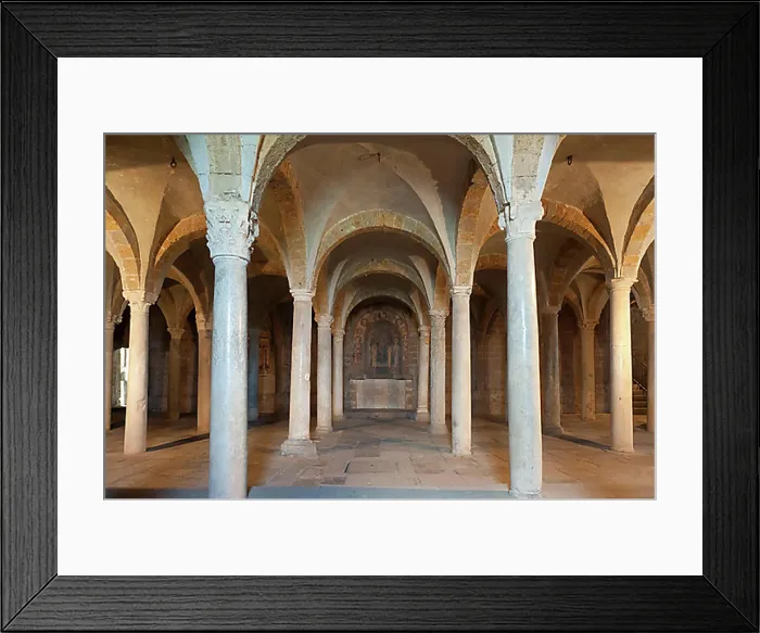 Framed Print : Crypt with a vaulted ceiling and lots of columns Framed Print : Crypt with a vaulted ceiling and lots of columns