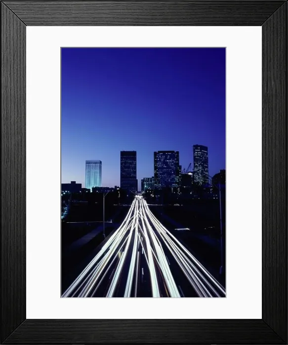 Framed Print : Traffic on a road at night Framed Print : Traffic on a road at night