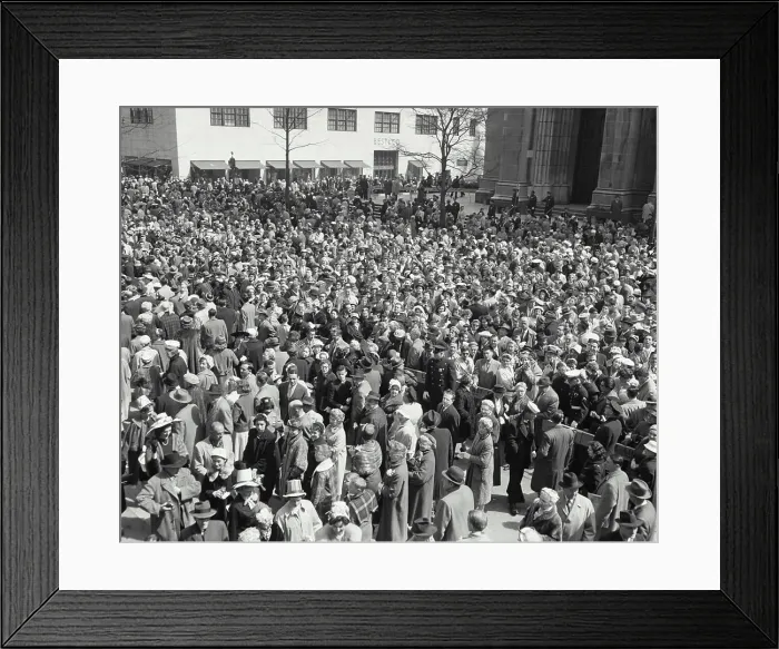 Framed Print : Vintage Photograph. The Easter parade crowd on Fifth Ave. Frame 4 Framed Print : Vintage Photograph. The Easter parade crowd on Fifth Ave. Frame 4