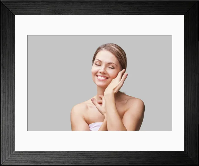 Framed Print : Pure skin care mature beauty portrait