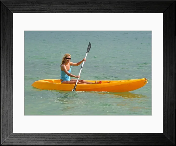 Framed Print : sexy woman have fun with sea kayak Framed Print : sexy woman have fun with sea kayak