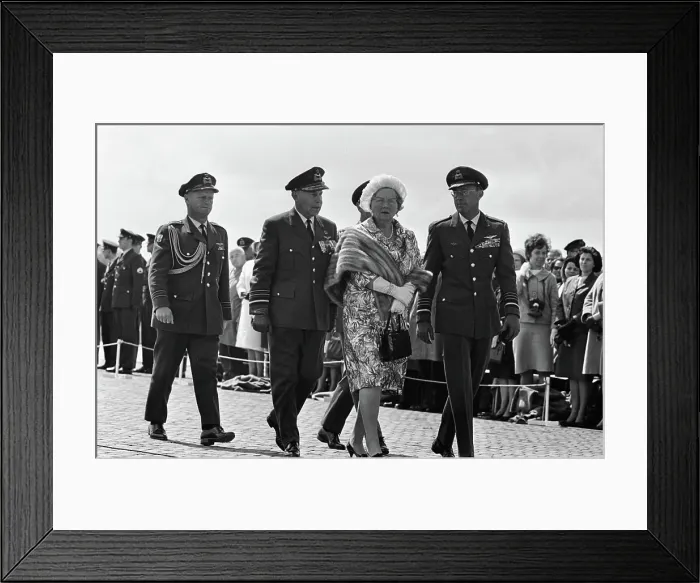Framed Print : Anefo photo collection. Queen gives banner to air force, flying formation. 19 May 1965