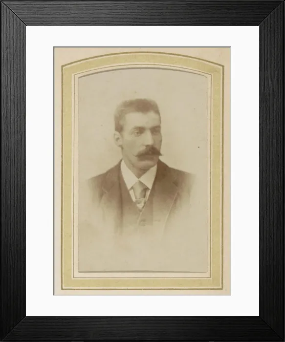 Framed Print : Portrait of a man with a mustache