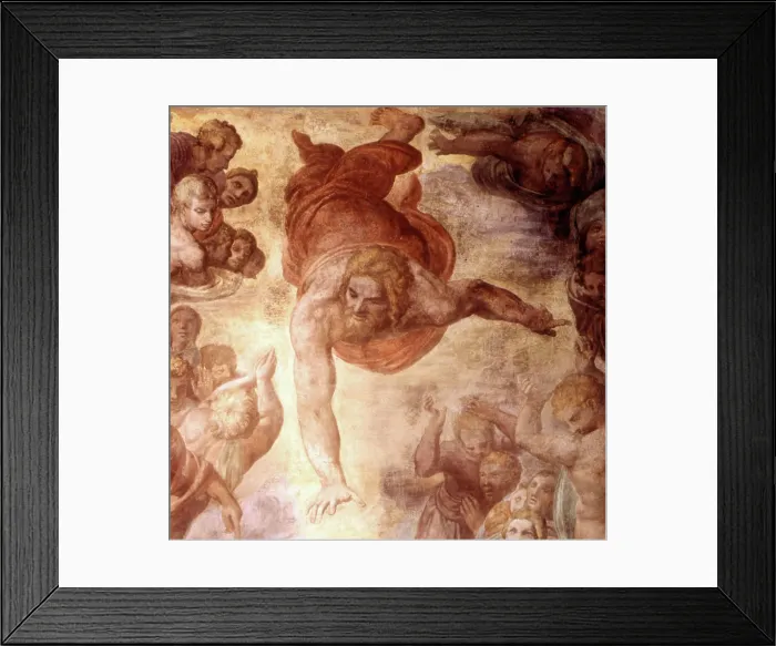 Framed Print : Figure of God from Conversion of St Paul by Michelangelo, Sistine Chapel, Vatican. ITALY