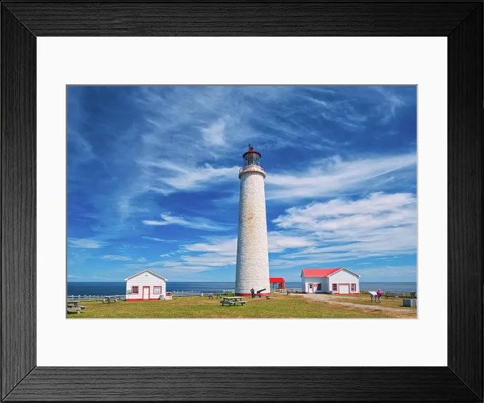 Framed Print : Canada, Quebec, Cap-des-Rosiers. Lighthouse on shore of St. Lawrence River