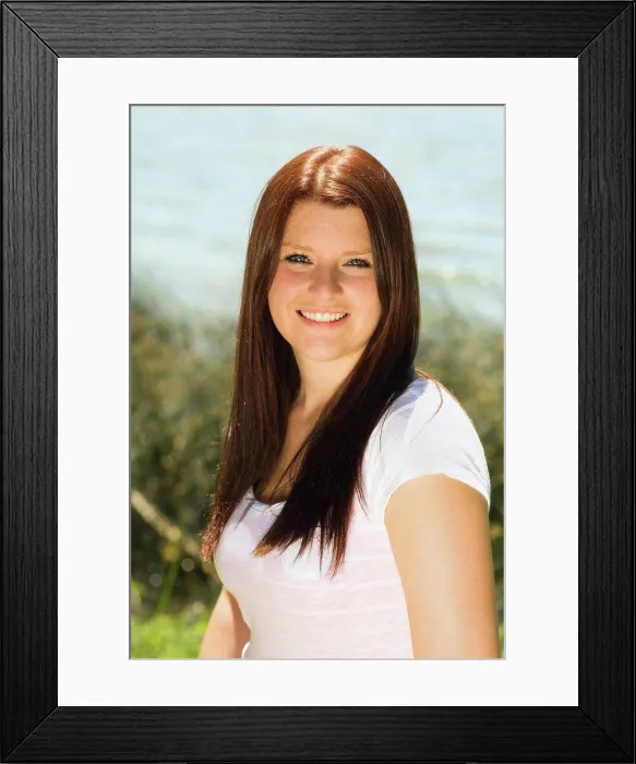 Framed Print : portrait of a young woman with a lake in the background, wilmar, minnesota, united states of america Framed Print : portrait of a young woman with a lake in the background, wilmar, minnesota, united states of america