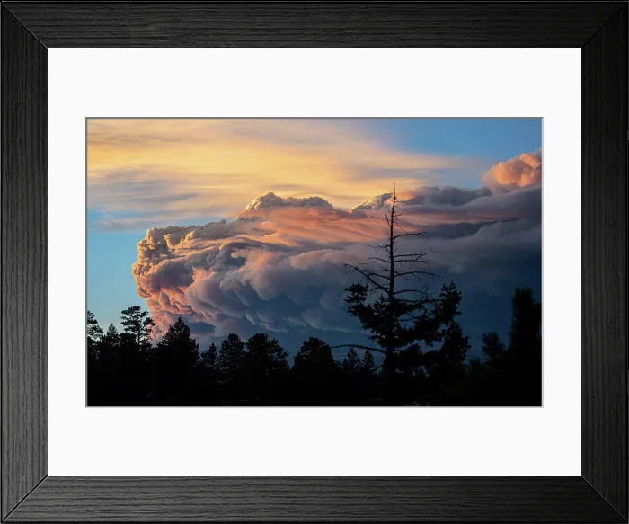 Framed Print : Smoke rolls over Coal Creek Canyon from a nearby fire
