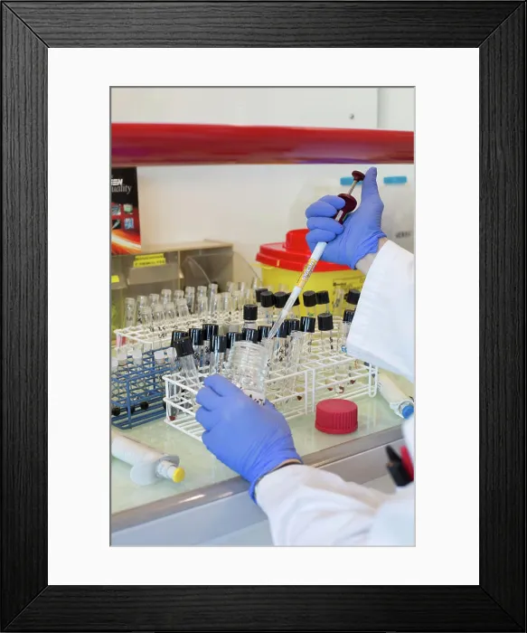 Framed Print : Cyanide determination in blood Framed Print : Cyanide determination in blood