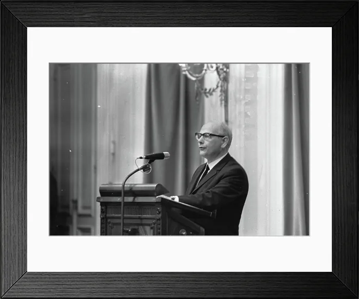 Framed Print : Anefo photo collection. Second Chamber Treatment Dismissal of Hall, Drs. Den Uyl (PvdA) speaks. May 22, 1967 Framed Print : Anefo photo collection. Second Chamber Treatment Dismissal of Hall, Drs. Den Uyl (PvdA) speaks. May 22, 1967