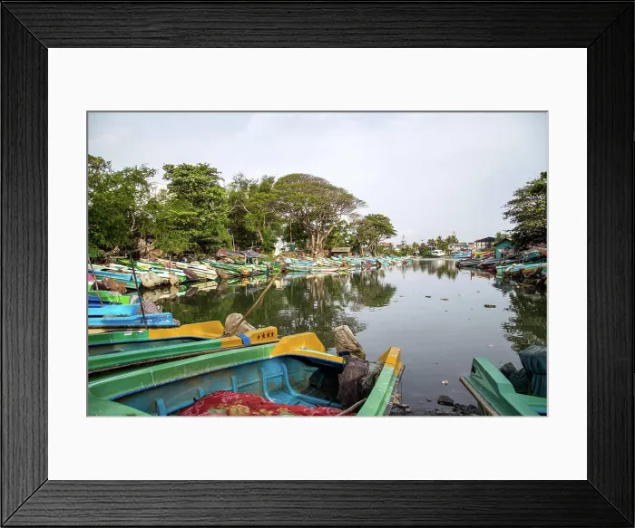 Framed Print : Fishing boats at the shore of Negombo Lagoon Negombo Framed Print : Fishing boats at the shore of Negombo Lagoon Negombo