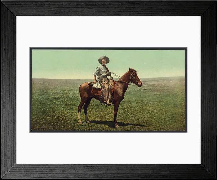 Framed Print : Circa 1898-1905 - A cowboy. Photochrome Framed Print : Circa 1898-1905 - A cowboy. Photochrome