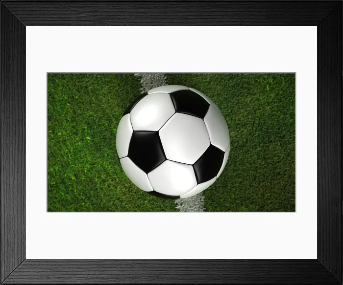 Framed Print : Football on the ground A classic football on the ground. 3d illustration Framed Print : Football on the ground A classic football on the ground. 3d illustration