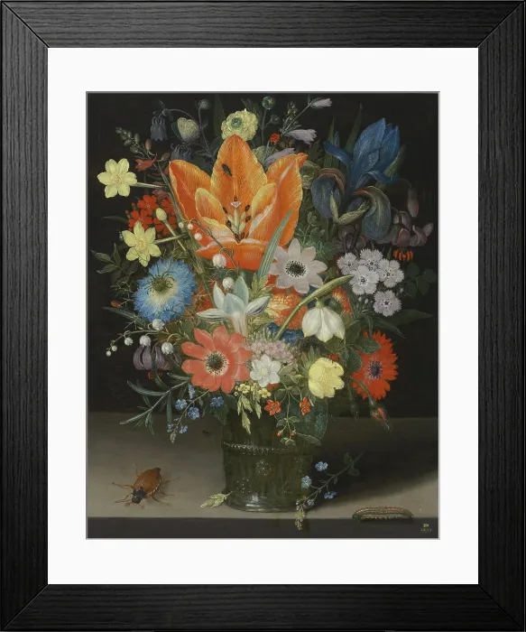 Framed Print : Peter Binoit, Still Life with Iris, 1623 Still Life with Iris