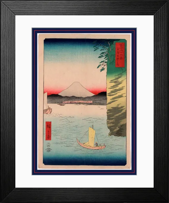 Framed Print : Musashi honmoku no hana, Honmoku no hana in Musashi Province