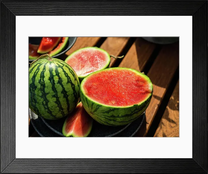 Framed Print : Summer food concept with ripe watermelon Framed Print : Summer food concept with ripe watermelon