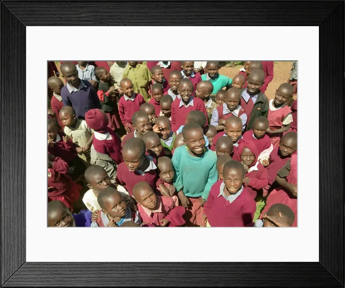 Framed Print : Karimba School with smiling school children in North Kenya, Africa Framed Print : Karimba School with smiling school children in North Kenya, Africa