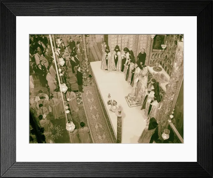 Framed Print : Calendar of religious ceremonies in Jerusalem Easter period