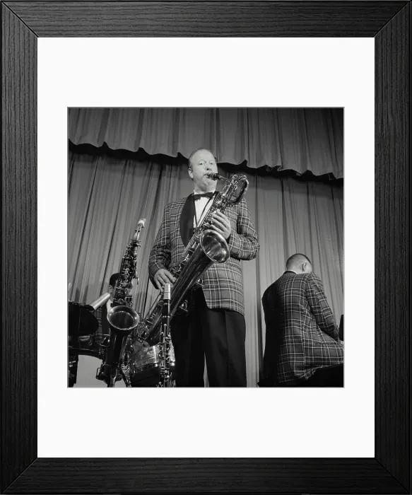 Framed Print : Vintage Photograph. Man playing saxophone Framed Print : Vintage Photograph. Man playing saxophone