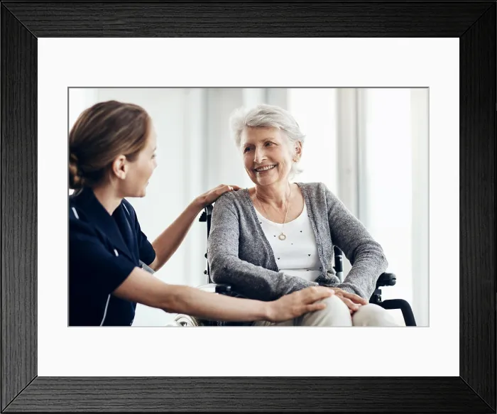 Framed Print : Help, nurse and senior woman in wheelchair for assistance Framed Print : Help, nurse and senior woman in wheelchair for assistance