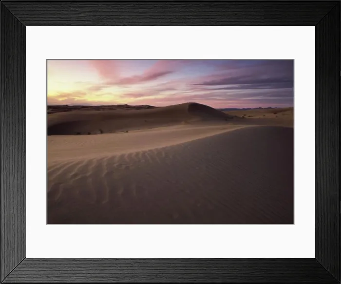 Framed Print : Sand dunes in a desert at dusk, Imperial Sand Dunes Recreation Area, California, USA