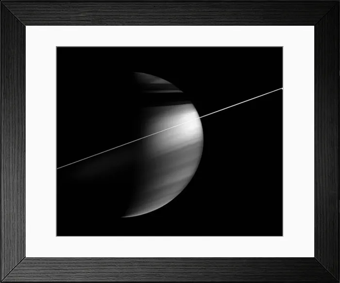 Framed Print : Saturn's Rings Edge On, with Shadow Framed Print : Saturn's Rings Edge On, with Shadow